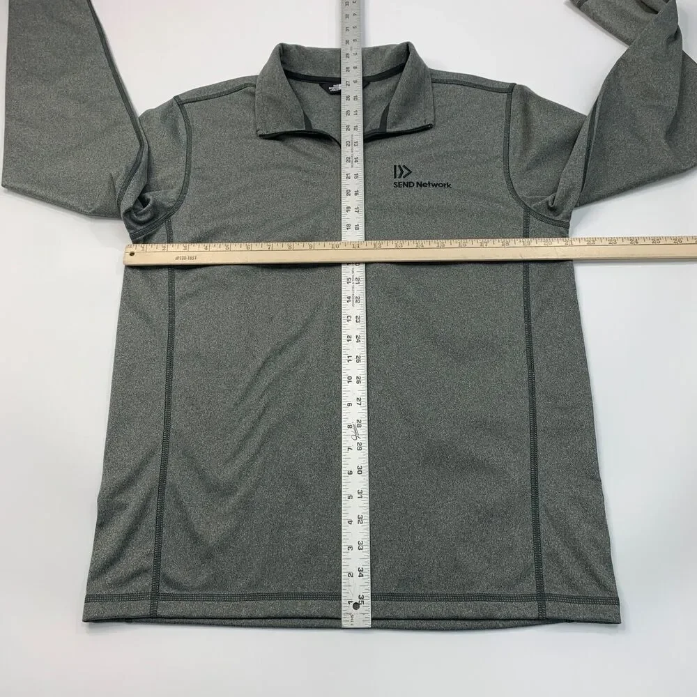 The North Face Sweatshirt Mens M Medium Grey Heathered Quarter‎ Zip Chest Logo
